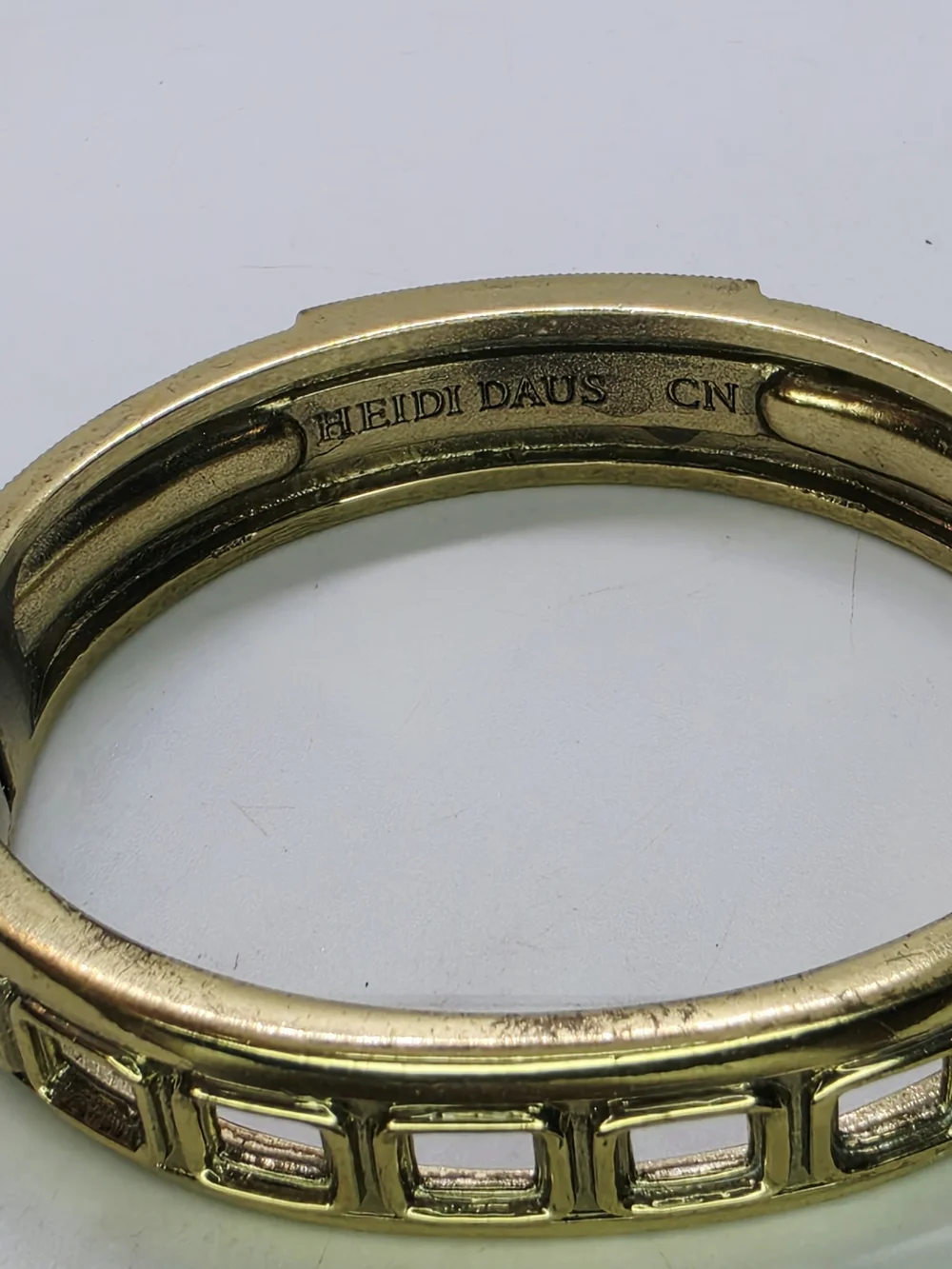 Heidi Daus Lot Of 3 Tantalizing Art Deco Hinged Bangle Bracelet Swarovski Stack